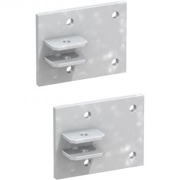 TraumGarten Gartentor Montageplatten für Tor an Mauer verzinkt Für die Montage von Toren direkt an eine Hauswand oder Mauer, 2er-Set, Größe 15,5x12 cm, nur für Einzeltore bis 120 cm Breite geeignet