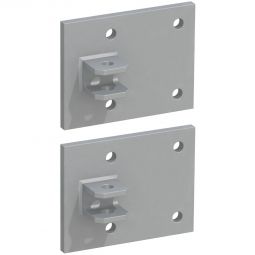 TraumGarten Gartentor Montageplatten für Tor an Mauer silber Für die Montage von Toren direkt an eine Hauswand oder Mauer, 2er-Set, Größe 15,5x12 cm, nur für Einzeltore bis 120 cm Breite geeignet