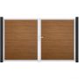 GroJa Doppeltor BasicLine PVC-Steckzaun Golden Oak 