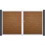 GroJa Doppeltor BasicLine schmal PVC-Steckzaun Golden Oak 