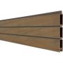 GroJa Solid Rhombus BPC-Steckzaun Sichtschutzzaun Teak co-extrudiert, Einzelprofil Sichtschutz Steckzaun Rhombuszaun