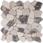 Natursteinmosaik Polymosaik Poly Biancone / Travertin Emparador 30,5x30,5 cm Mosaikfliesen