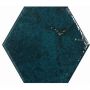 Wellker Wandfliese Alma Blau Hexagon glasiert glänzend Rundkante 13x15 cm Stärke 7 mm