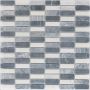 Natursteinmosaik Parallel Atlas Marmormix / White Grey getrommelt 30,5x30,5 cm Mosaikfliesen