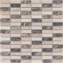 Natursteinmosaik Parallel Atlas Travertin / Beige Marmor Emparador getrommelt 30,5x30,5 cm Mosaikfliesen