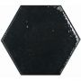 Wellker Wandfliese Alma Schwarz Hexagon glasiert glänzend Rundkante 13x15 cm Stärke 7 mm