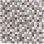 Kombimosaik Naturstein Metall Mauritius Marmormix Beige Braun Glas braun Edelstahl 30x30 cm 8 mm Mosaikfliesen