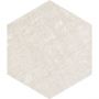 Wellker Fliesen Hexagon Fabric Ivory glasiert matt Rundkante 51,5x25 cm Stärke 9 mm