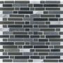 Kombimosaik Naturstein Metall Glas Schwarz Schiefer Graphit Edelstahl Brick 30,6x31,6 cm Mosaikfliesen 8 mm