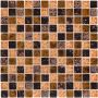 Kombimosaik Glas Naturstein Maya Brown 30x30 cm Mosaikfliesen 8 mm