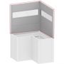 Biohort Sichtschutz für Pflanzbeet Belvedere in L-Form mit Acrylglas silber-metallic