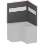 Biohort Sichtschutz für Pflanzbeet Belvedere in L-Form mit Acrylglas dunkelgrau-metallic