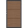 TraumGarten Sichtschutzzaun SYSTEM WPC XL Gartentor Mandel, Rahmen Anthrazit
