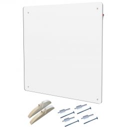 Wellker Heizpaneel WP400 Infrarot weiß steckerfertig 230V Als Wand- oder Standgerät nutzbar, Front mit Dispersionsfarbe Überstreichbar, 60x60 cm groß