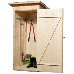 weka Gartenschrank 361 Naturbelassen Geräteschrank Aufbewahrungsschrank 83x85x195cm, Massivholz