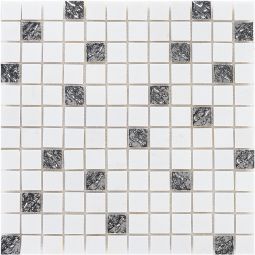 Wellker Kombimosaik Naturstein Metall Arequipa Silver 30x30 cm Mosaikfliesen 8 mm Für Innenbereich und Feuchtraum geeignet