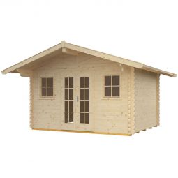 Skan Holz Gartenhaus Davos Gartenhütte 380x300 cm, skandinavisches Fichtenholz, Wandstärke 45mm