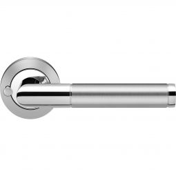 Karcher Türgriff-Garnitur Rio Steel ER34 KD Comfort Privacy Edelstahl poliert/matt Türklinke Schließen ohne Schlüssel, Türgriff mit integrierter Privacy Pin Verriegelung