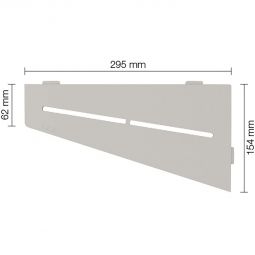 Schlüter-SHELF-E-S3 TSBG PURE Alu strukturbeschichtet beigegrau viereckige Ablage, 154x295 mm