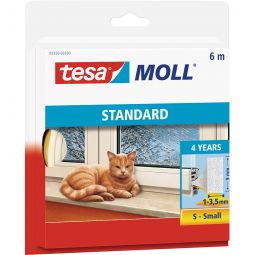 tesamoll Fensterdichtung / Türdichtung Standard I-Profil Schaumstoff für Spalten von 1 bis 3,5 mm; selbstklebend
