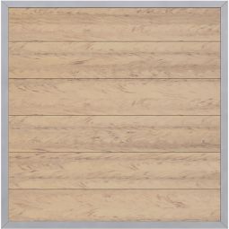 TraumGarten Sichtschutzzaun DESIGN WPC ALU Sand/Silber Sichtschutz Lamellenzaun Sichtschutzelement WPC/ALU, 20 mm Profile, Rahmen 66x40 mm – pflegeleicht, massiv & wetterfest