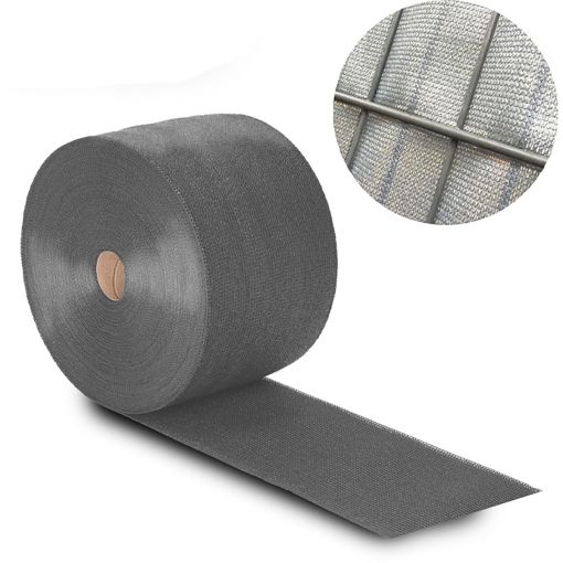 NOOR Sichtschutzstreifen Doppelstabzaun Textil silber 2