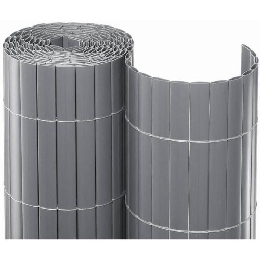 NOOR Sichtschutzmatte PVC silber Sichtschutzzaun 2