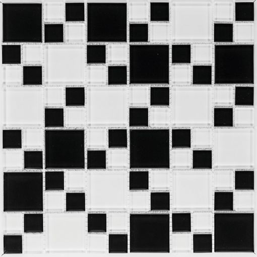 Glasmosaik White Black 30x30 cm 2