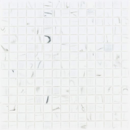 Glasmosaik Weiß Marmoriert 32,7x32,7 cm 2