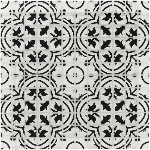 Glasmosaik Retro Schwarz Weiß Mosaikfliesen 2