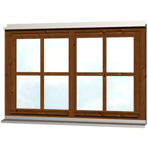 Skan Holz Doppelfenster Nussbaum für 2