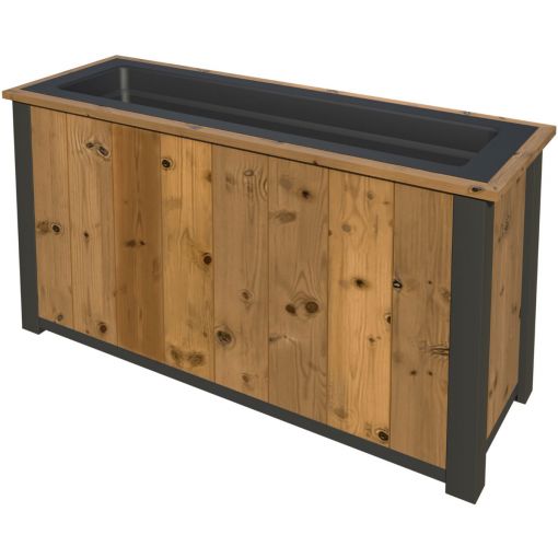 TraumGarten Thermo-Holz 4-Eck Pflanzkasten/Hochbeet mit 2