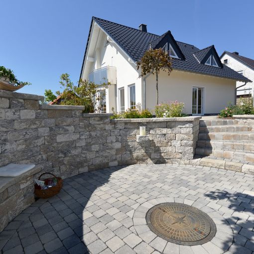 KANN Gartenmauer Vermont muschelkalk-nuanciert Pfeilerabdeckplatte 2