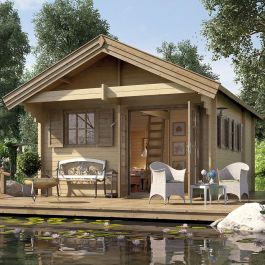 weka Gartenhaus Weekendhaus 155 auf 2 Etagen Panoramadoppeltür Gartenhütte