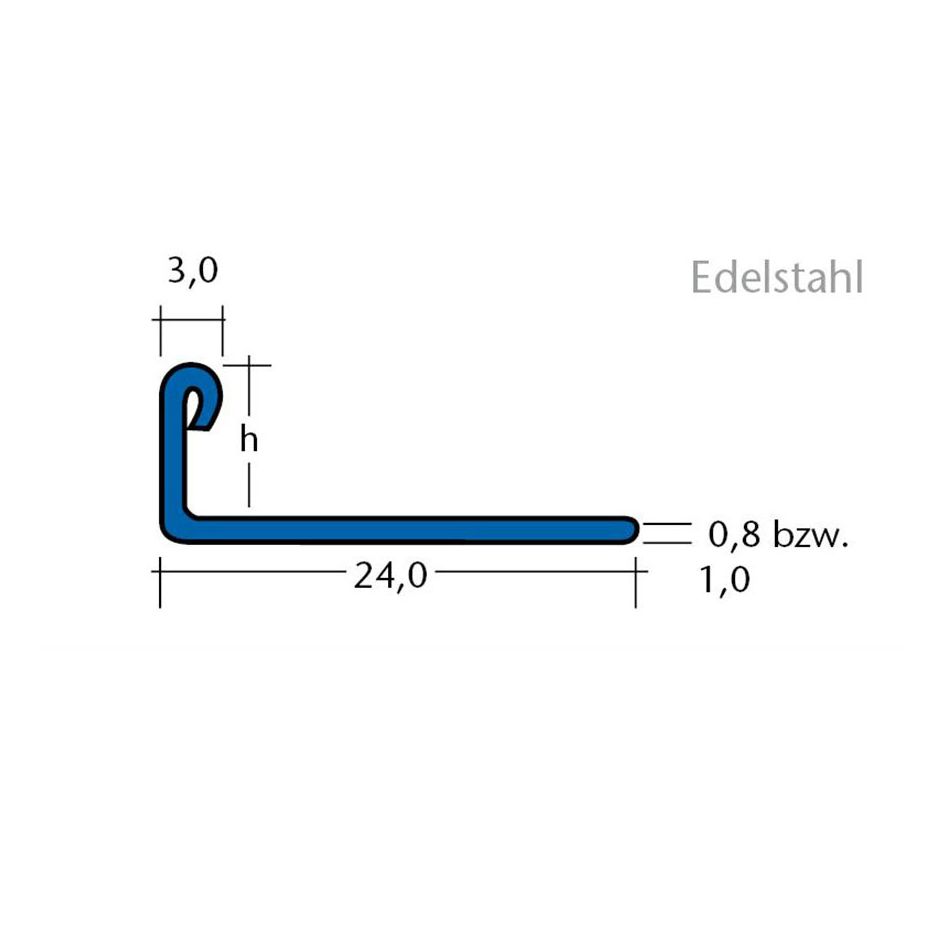 BLANKE Fliesenschiene V4A Edelstahl 12,5mm 8