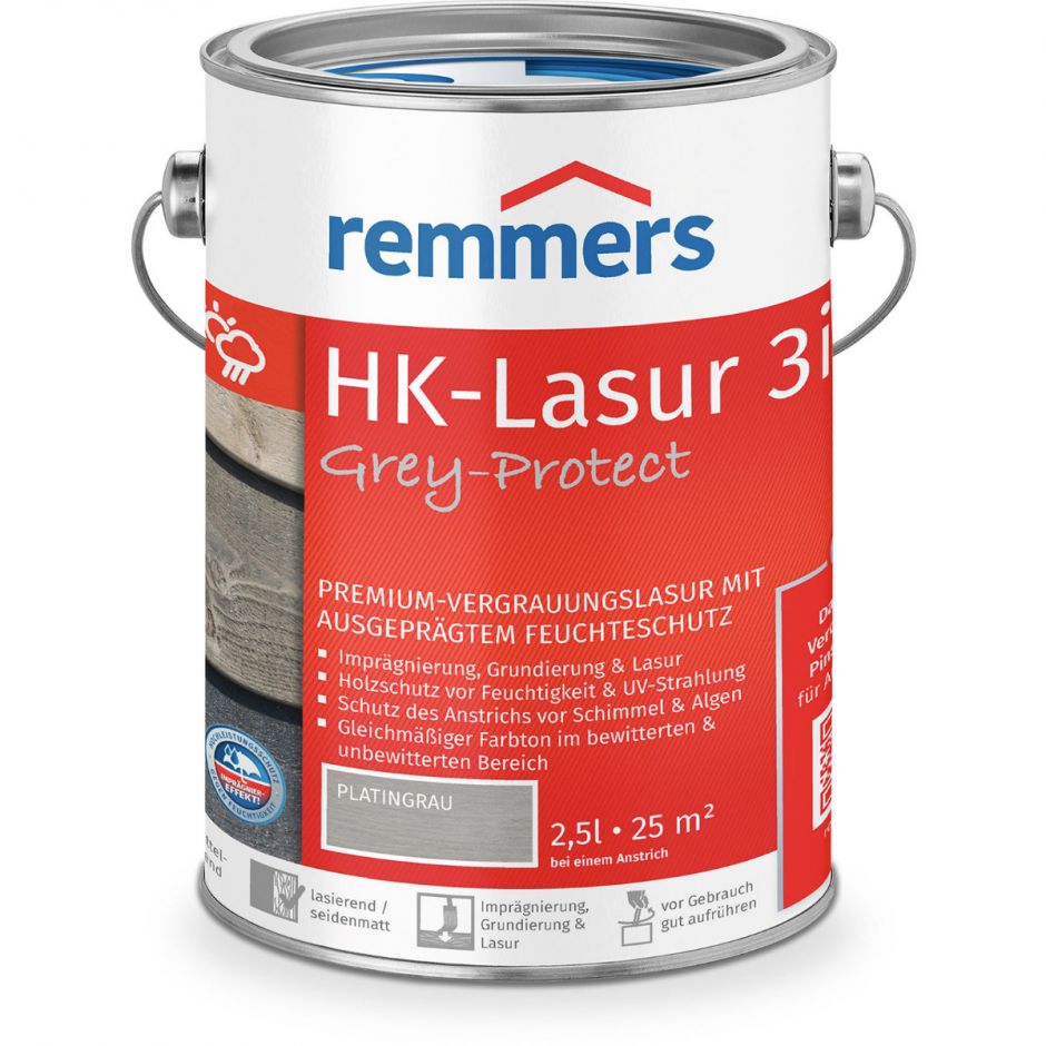 Remmers HK-Lasur 3in1 Grey-Protect platingrau 3
