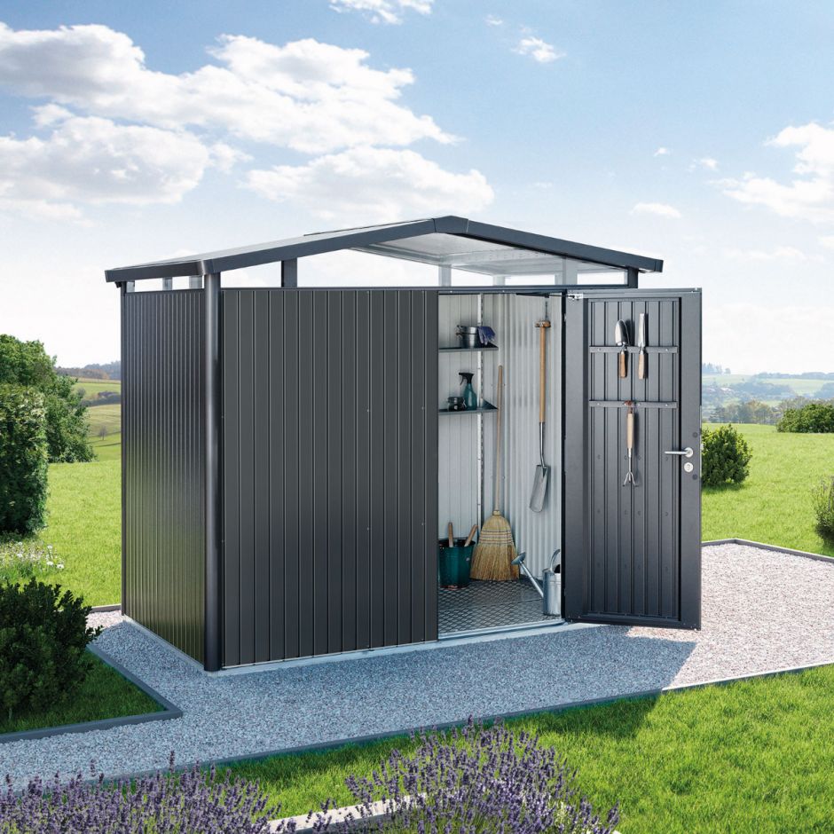 Biohort Gerätehaus Panorama dunkelgrau-metallic Geräteschuppen 12