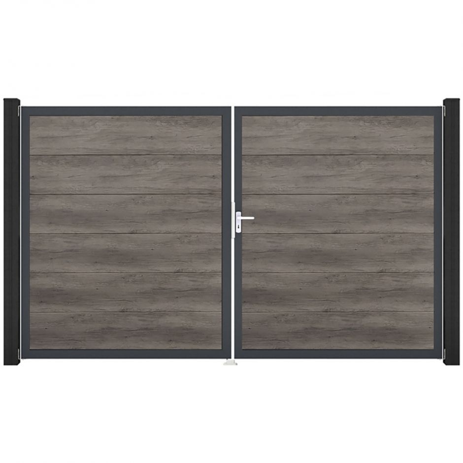 GroJa Doppeltor BasicLine PVC-Steckzaun Monument 3
