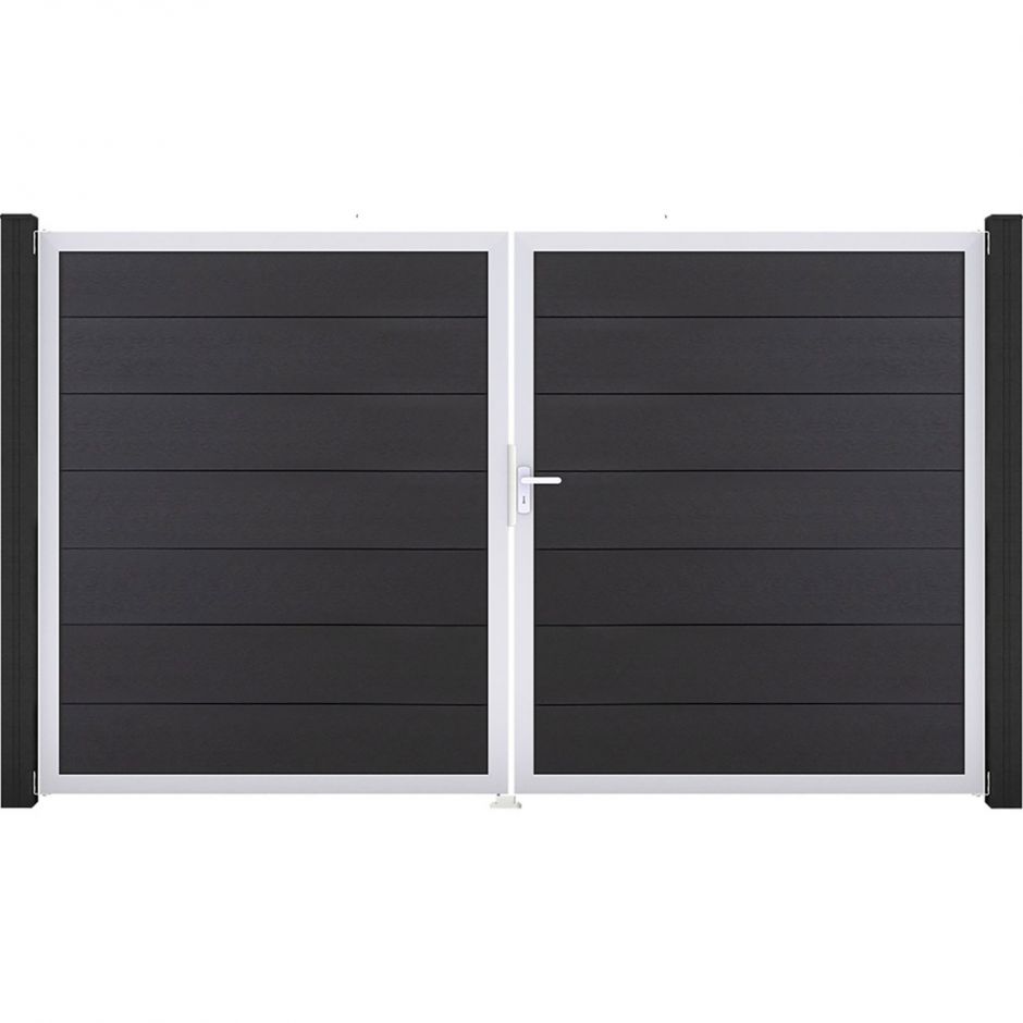 GroJa Doppeltor Solid Grande Steckzaun 2