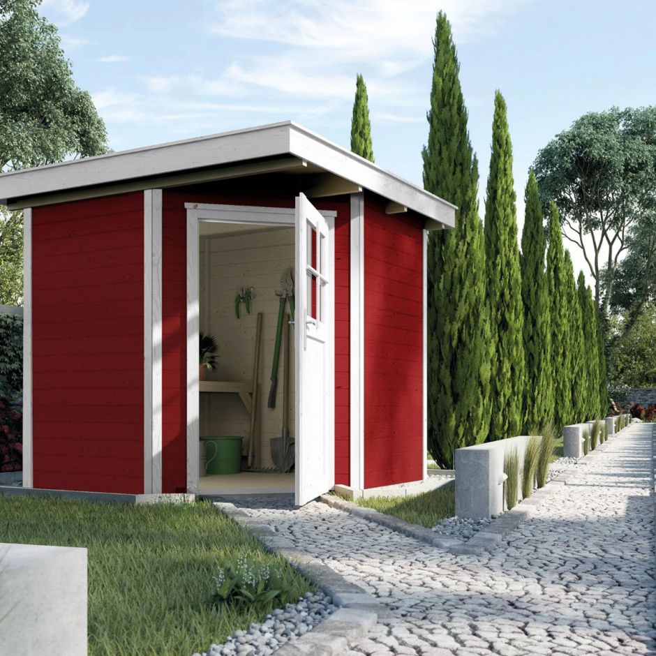 weka Gerätehaus 229 schwedenrot Geräteschuppen 3
