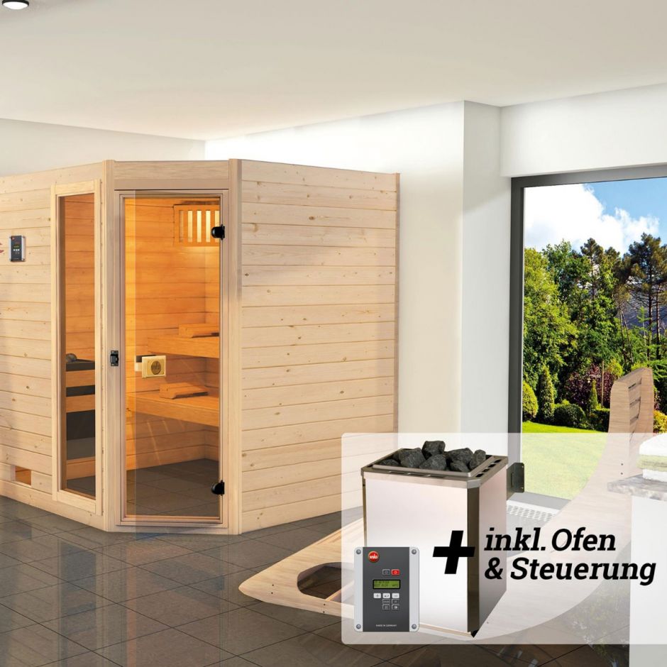 weka Massivholz Sauna VALIDA Eck 3