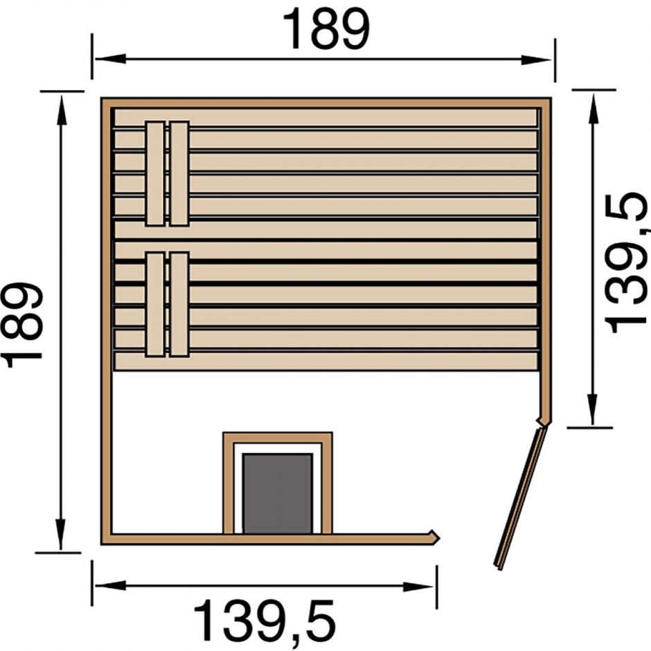 weka Massivholz Sauna VALIDA Eck 12