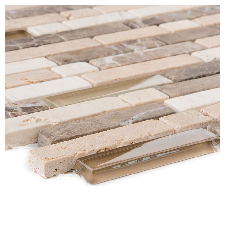Wellker Kombimosaik Glas Naturstein Marron 3