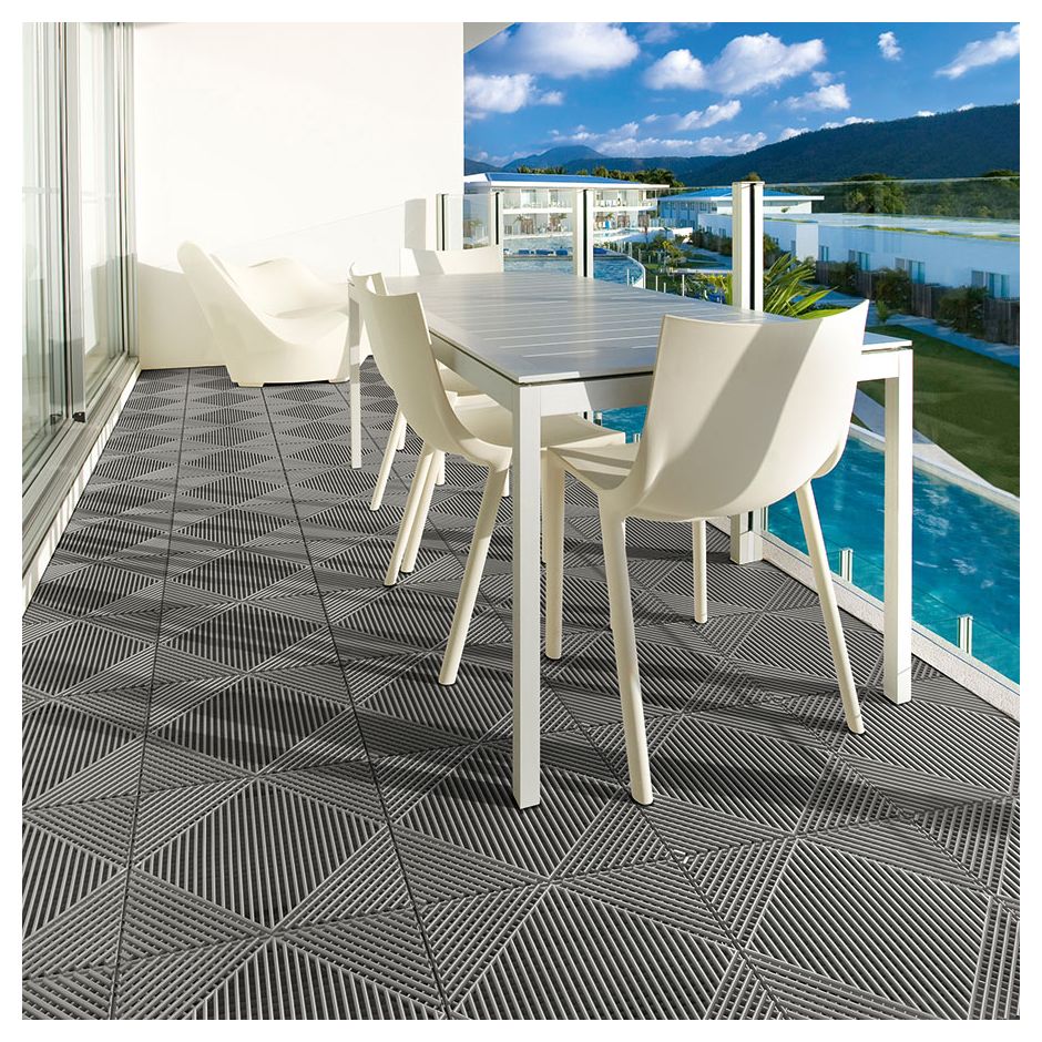 florco Klickfliese Kunststoff classic grau 3