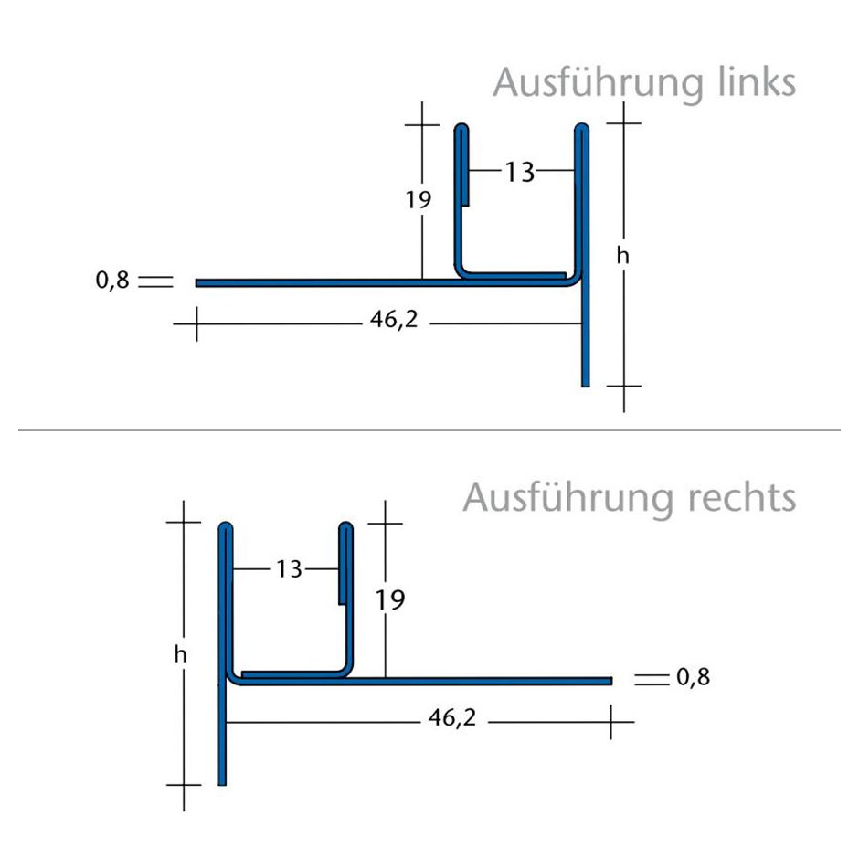 BLANKE Fliesenschiene Gefällekeil AQUA-KEIL GLAS 3