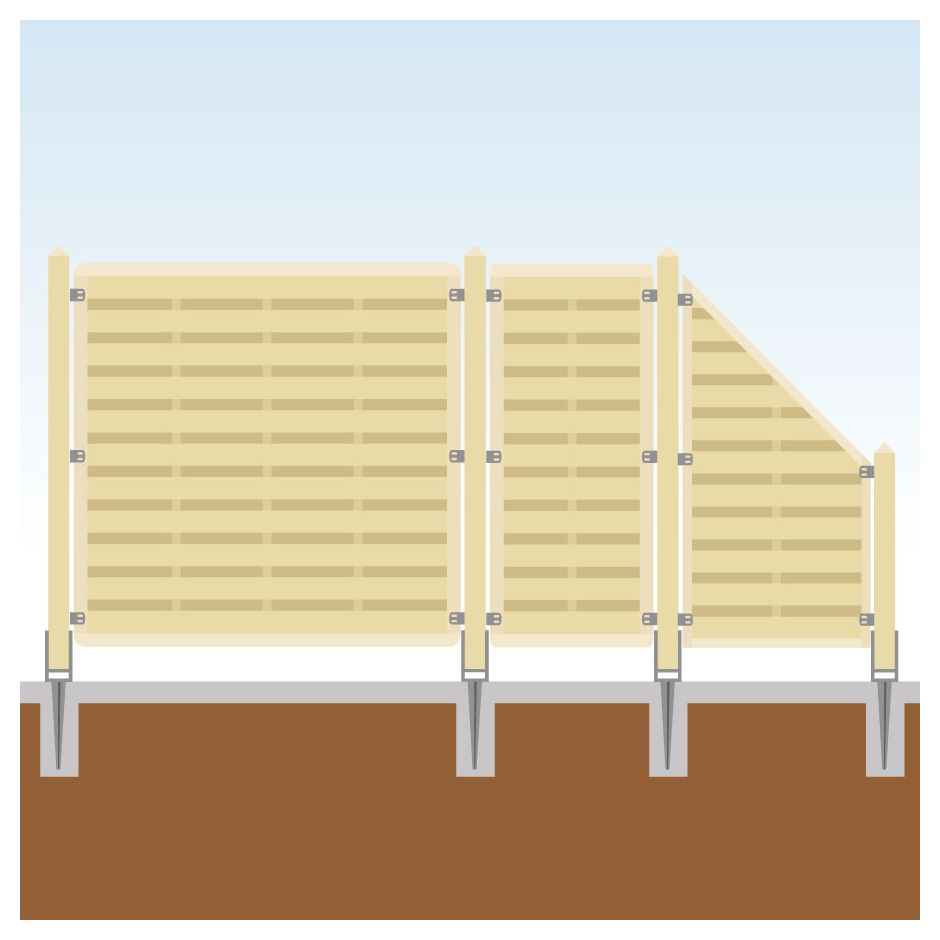 TraumGarten Sichtschutzzaun Basic Komplett-Set Holz 2