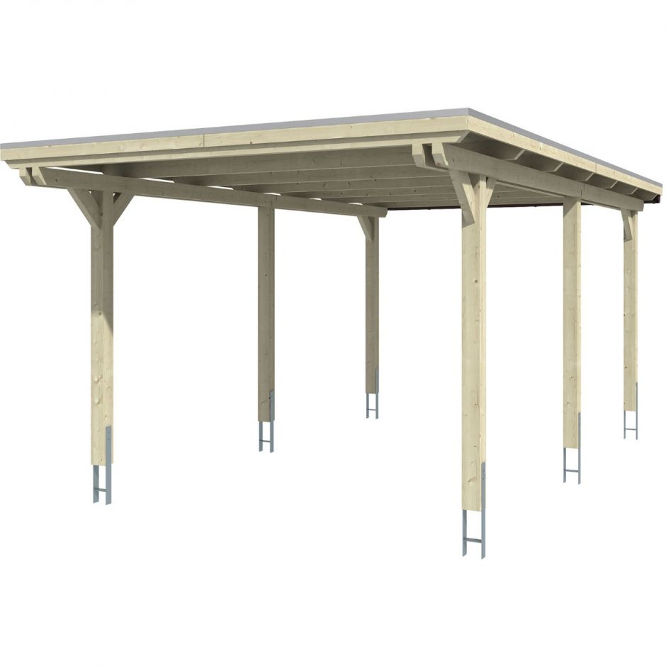 Skan Holz Einzelcarport Emsland Naturbelassen 2