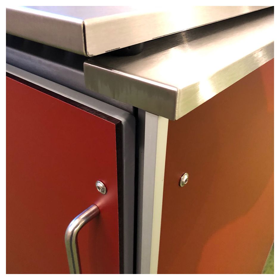 Binto Mülltonnenbox 2er-Box HPL-Grau Edelstahl-Klappdeckel 5