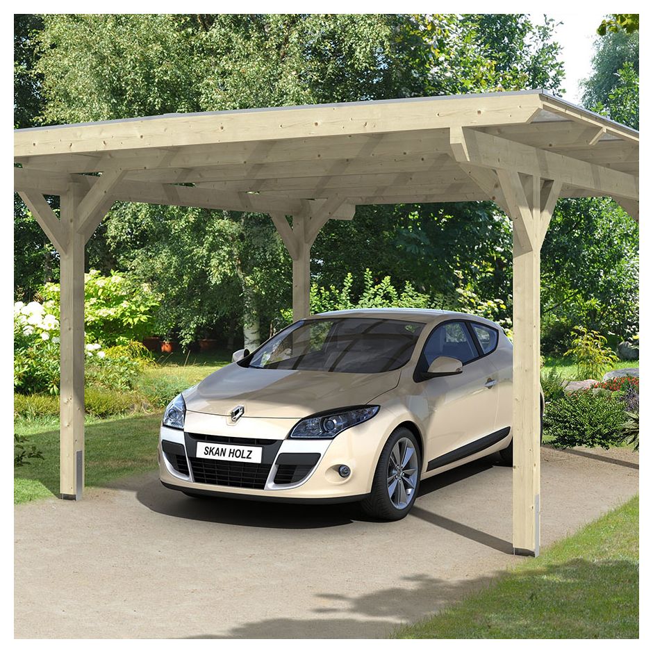 Skan Holz Einzelcarport Odenwald Naturbelassen 2