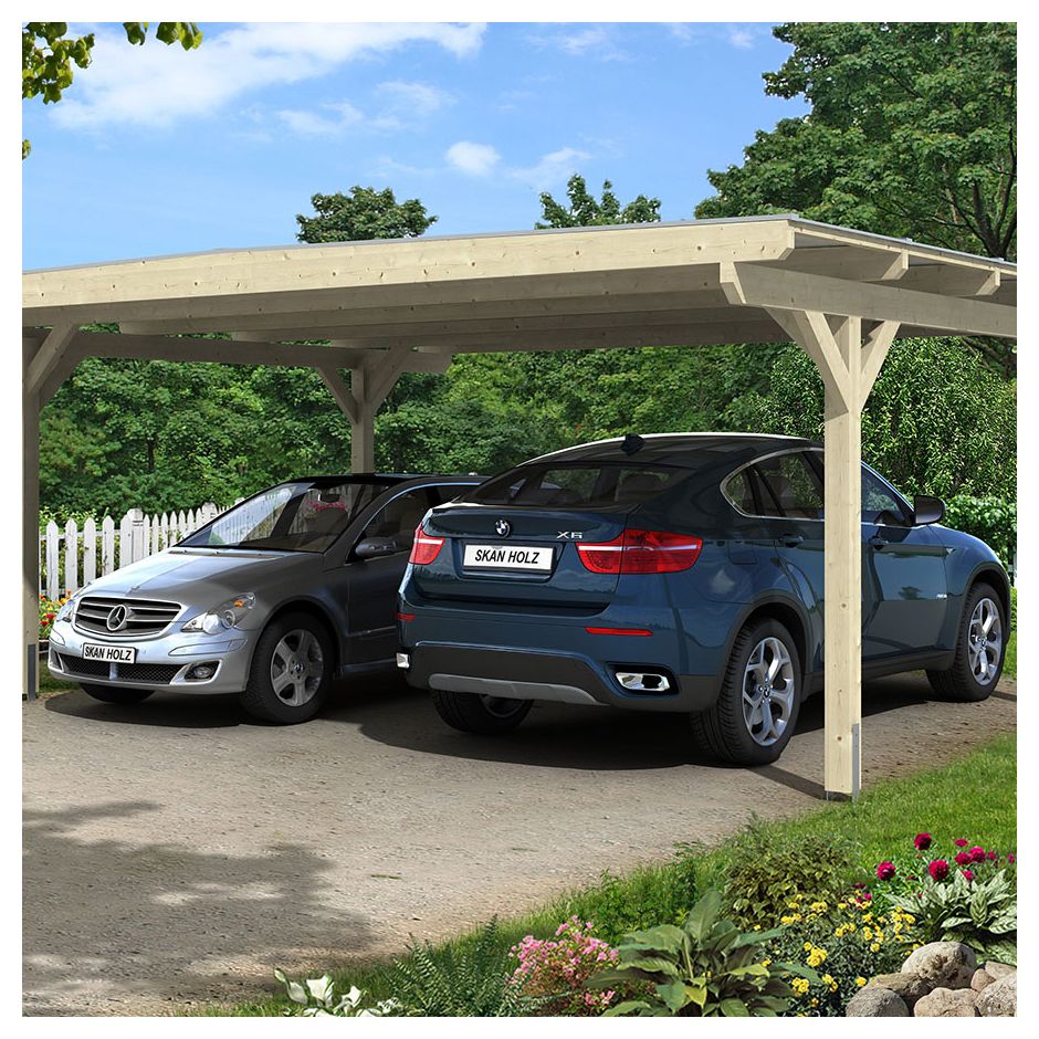 Skan Holz Doppelcarport Odenwald Naturbelassen 2